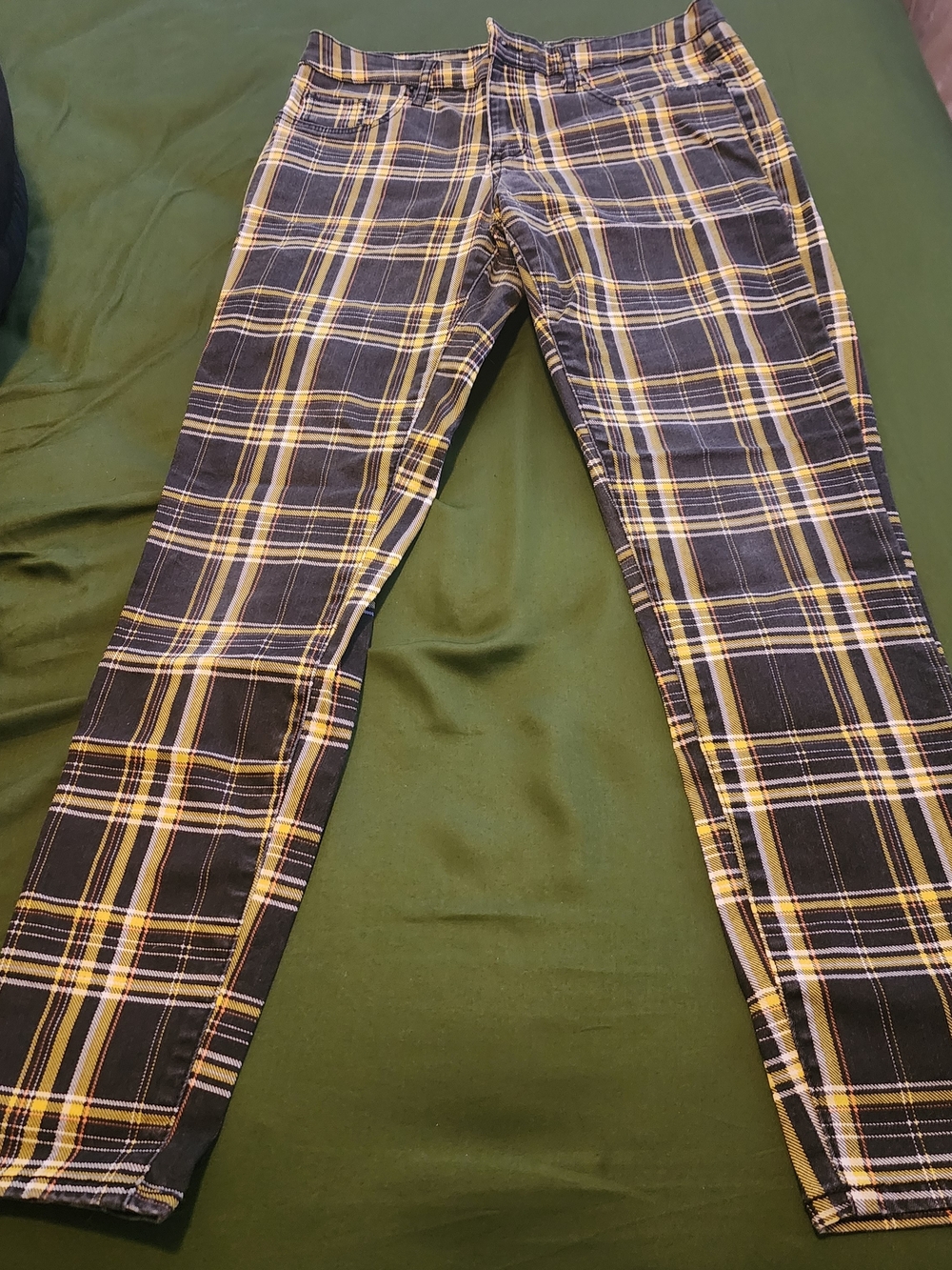 wild fable Black and Yellow Plaid Skinny Pants